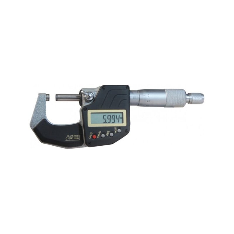 (SP) 25 mm digitale schroefmaat met ratel, 0,001 mm, IP 65, DIN 863 - Metav IndustryLine