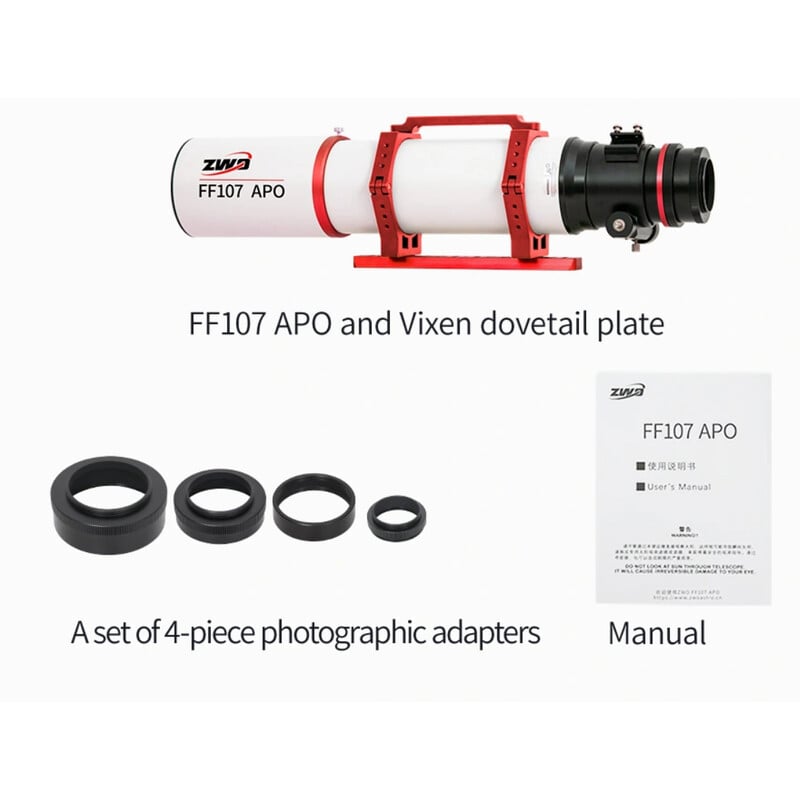 ZWO Apochromatische refractor AP 107/749 FF107