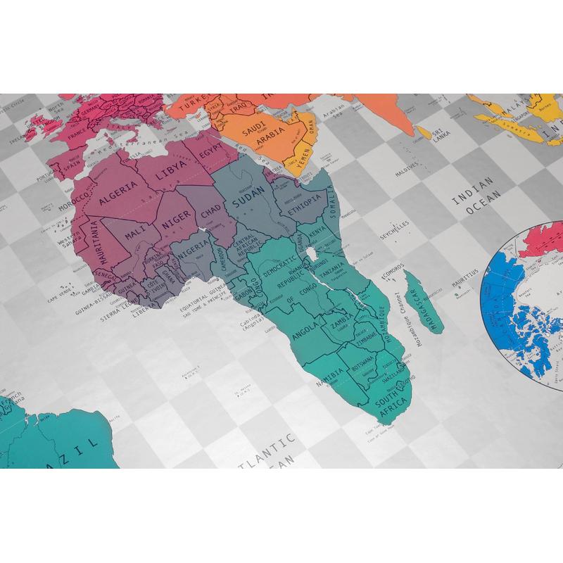 The Future Mapping Company Wereldkaart Toekomstkaart world map blauw-emerald-roze-geel