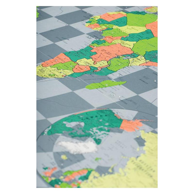 The Future Mapping Company Wereldkaart Kleurenkaart World map groen / oranje / blauw, magnetisch