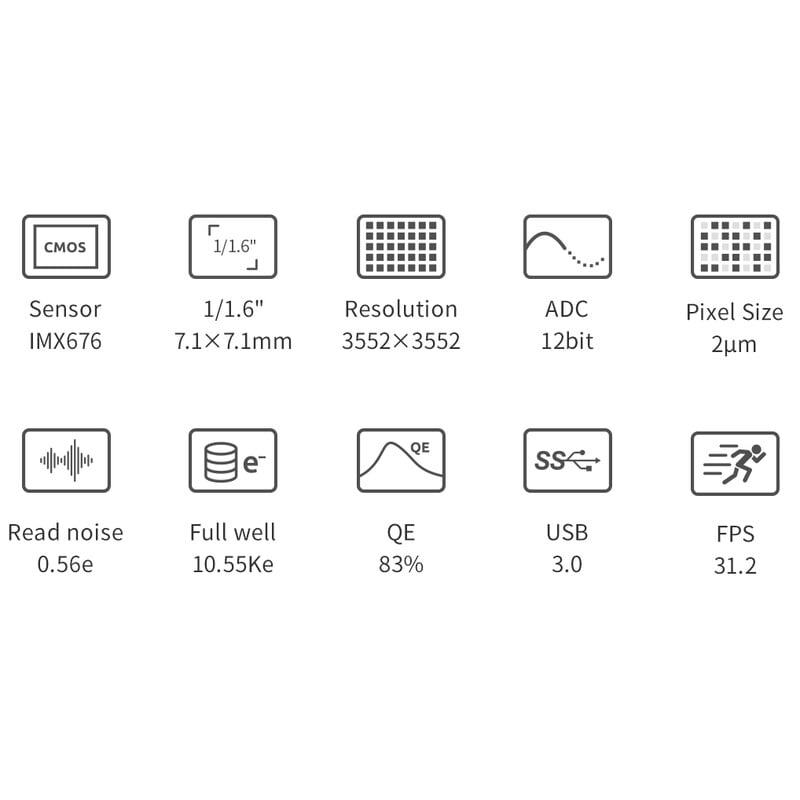 ZWO Camera ASI 676 MM Mono