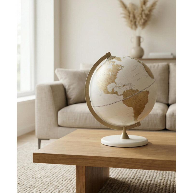 Zoffoli living Globe James Cook Goud/Wit 33 cm
