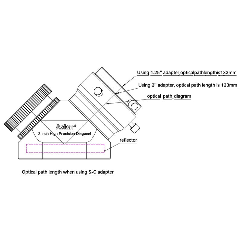 Askar Diagonaal spiegel 90° 2"