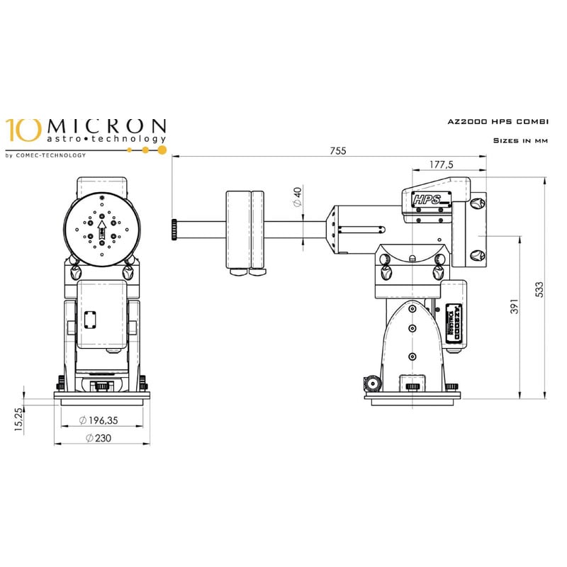 10Micron Montering AZ 2000 HPS Combi