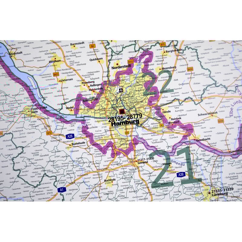 GeoMetro Regionale kaart Postcodes Nedersaksen (100 x 123 cm)