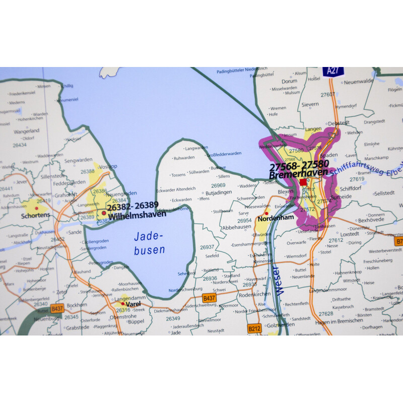 GeoMetro Regionale kaart Postcodes Nedersaksen (100 x 123 cm)