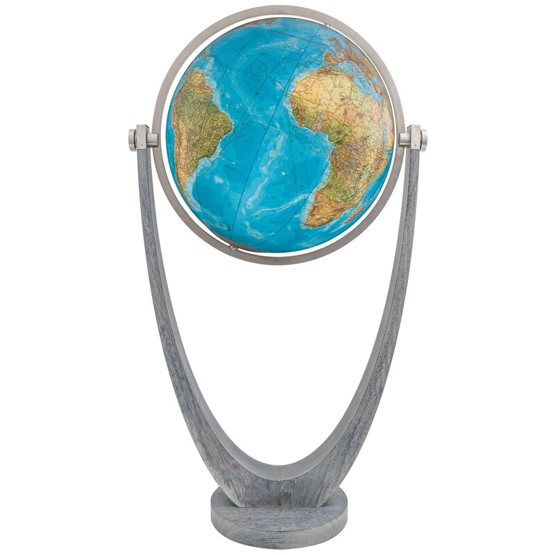 Columbus Staande globe Duo eikenhout / roestvrij staal 77 cm