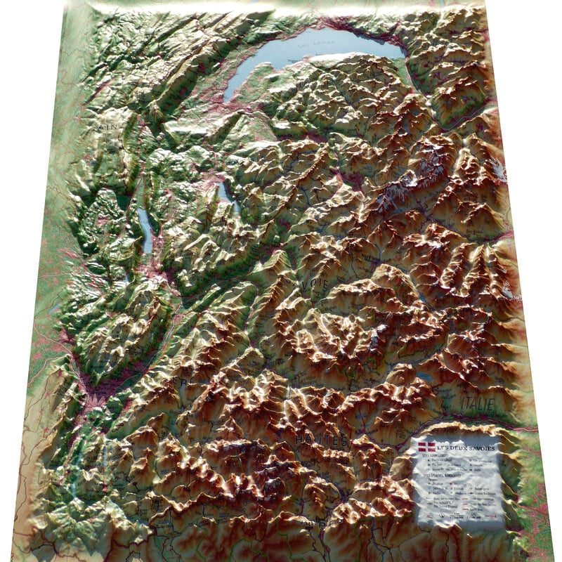 3Dmap Regionale kaart Les deux Savoies (61 x 41 cm)