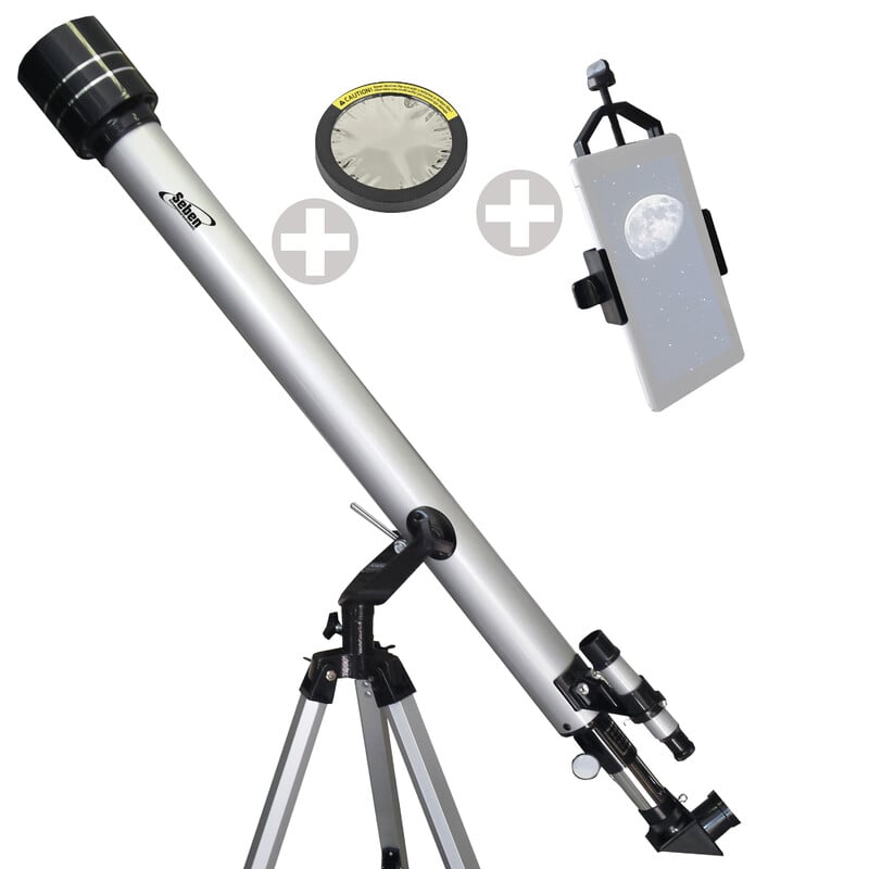 Seben Star Commander 90-600 refractor-telescoop + smartphone adapter DKA5 + zonnefilters