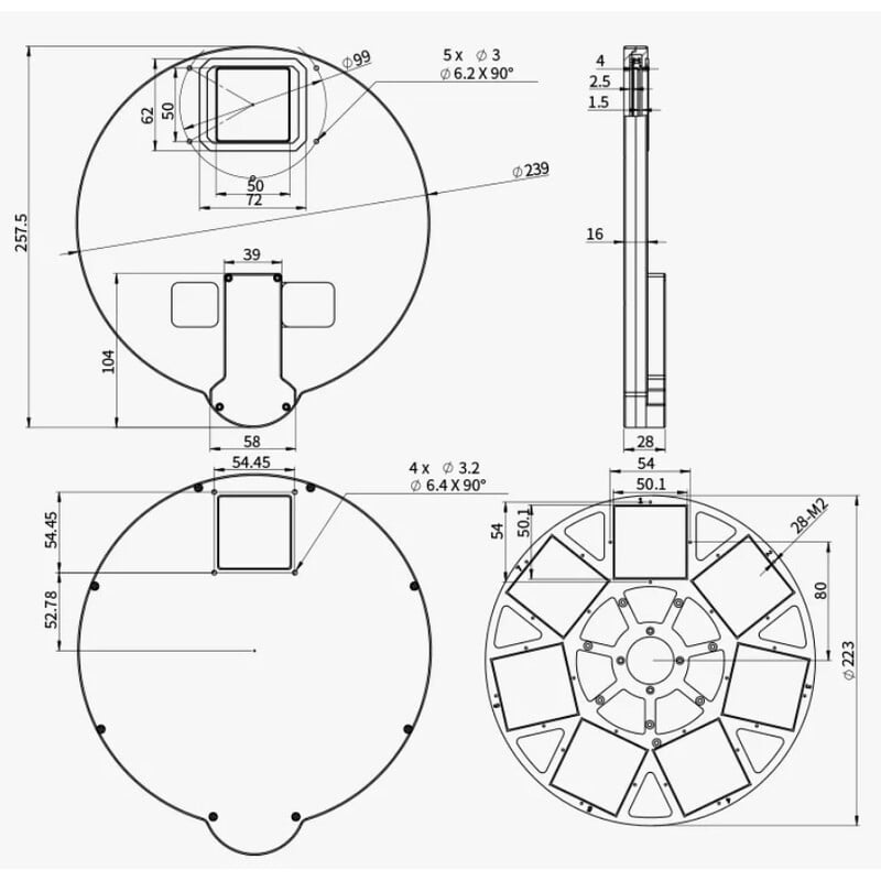 ZWO Filterwiel EFW 7x 50 mm