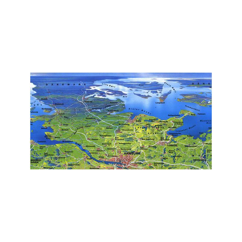 Bacher Verlag Kaart Original MAIR groot panorama van Duitsland