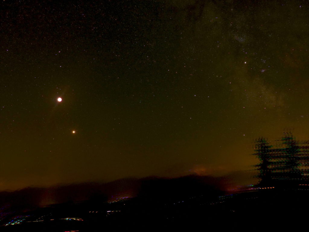 Mondfinsternis 2018 mit dem Sternenhimmel